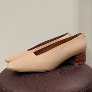 Miista nude block heels